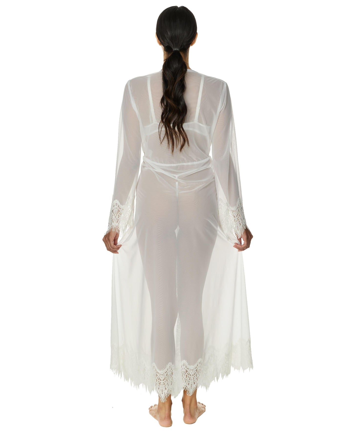 Sheer Maxi Mesh Robe, Rana-5