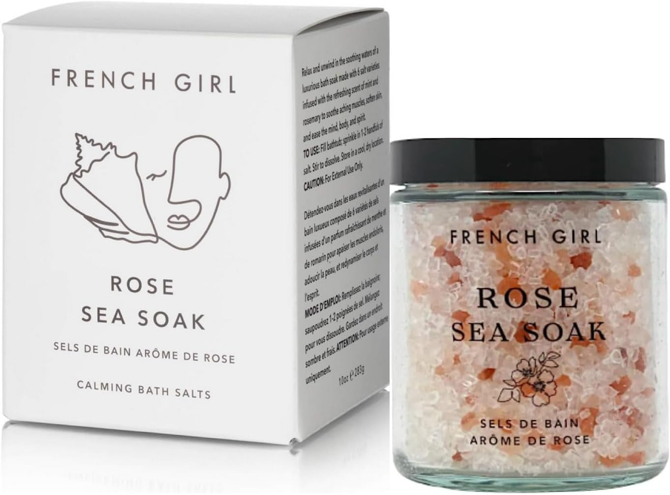 Rose Bath Salts - for Sore Muscles, Detoxing, and Relaxation, Clean, Vegan & Cruelty-Free, 10Oz