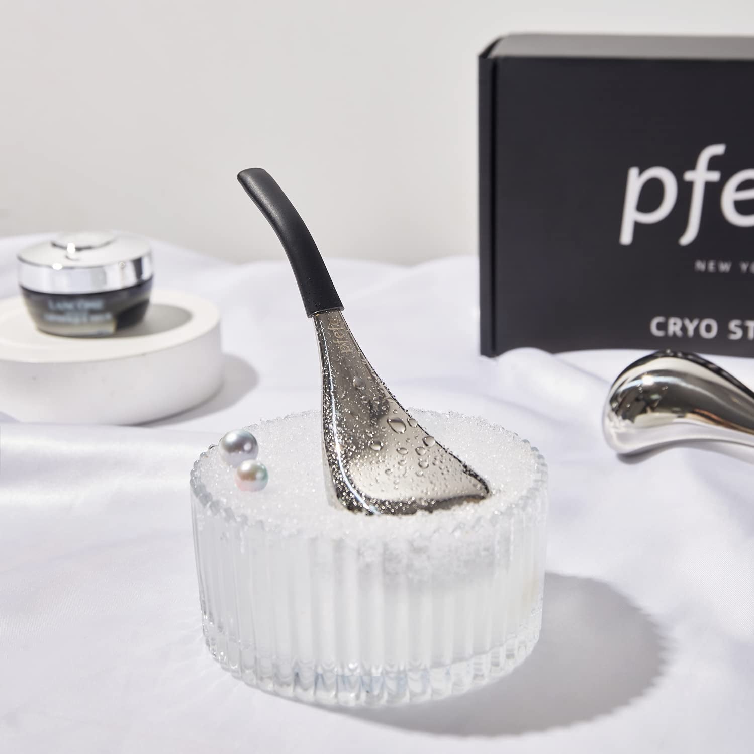 Ice Globes Facial Skin Care Tools for Face Eyes, Stainless Steel Face Beauty Cryo Sticks, Esthetician Supplies Cooling Spa Globes Cold Roller with Storage Case