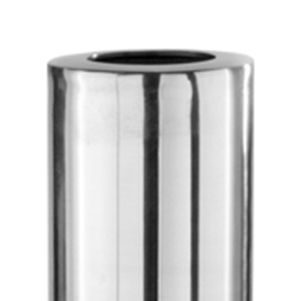 40" Silver Aluminum Cylindrical Floor Vase-3