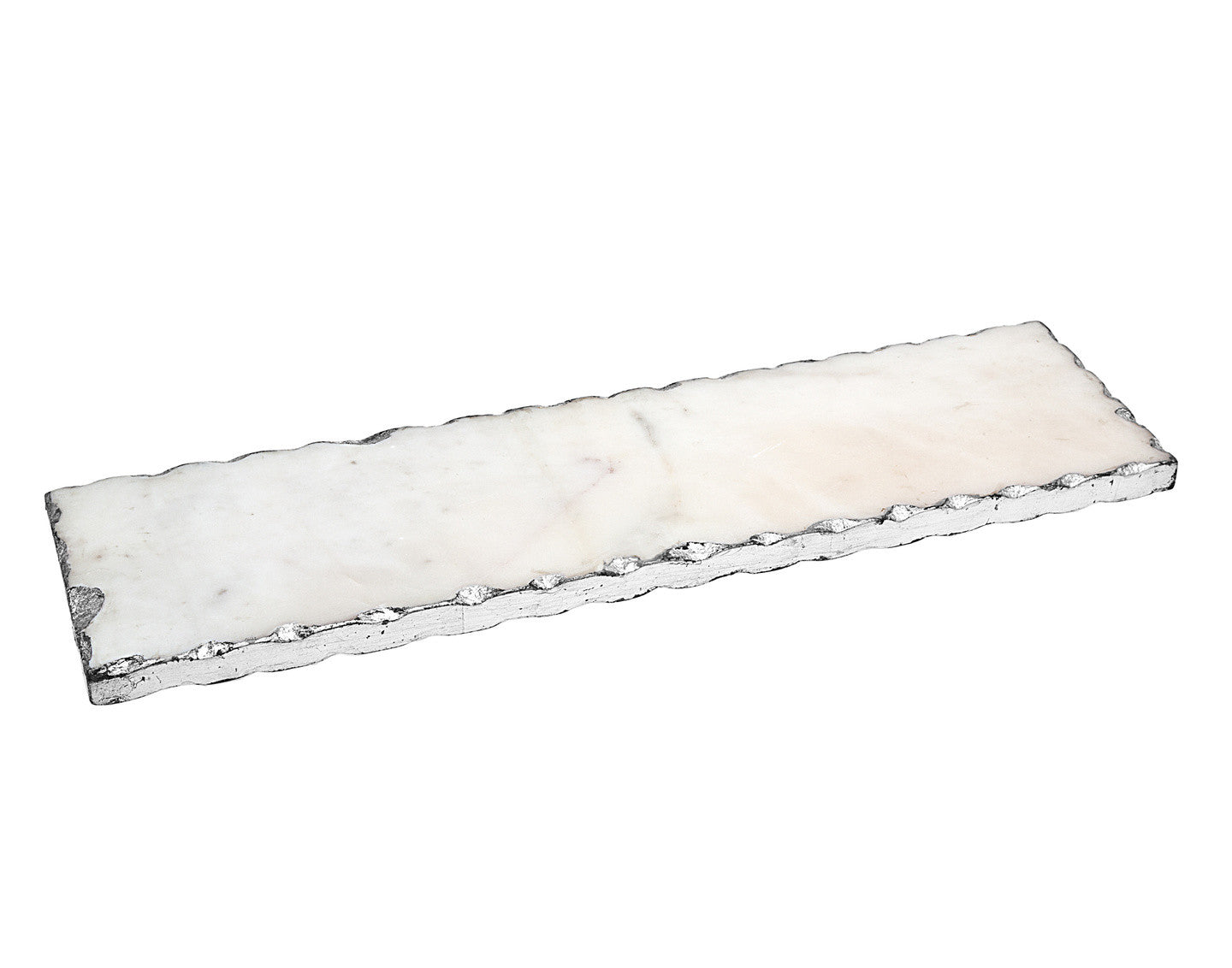 18" White Rectangular Marble Vanity Tray-0