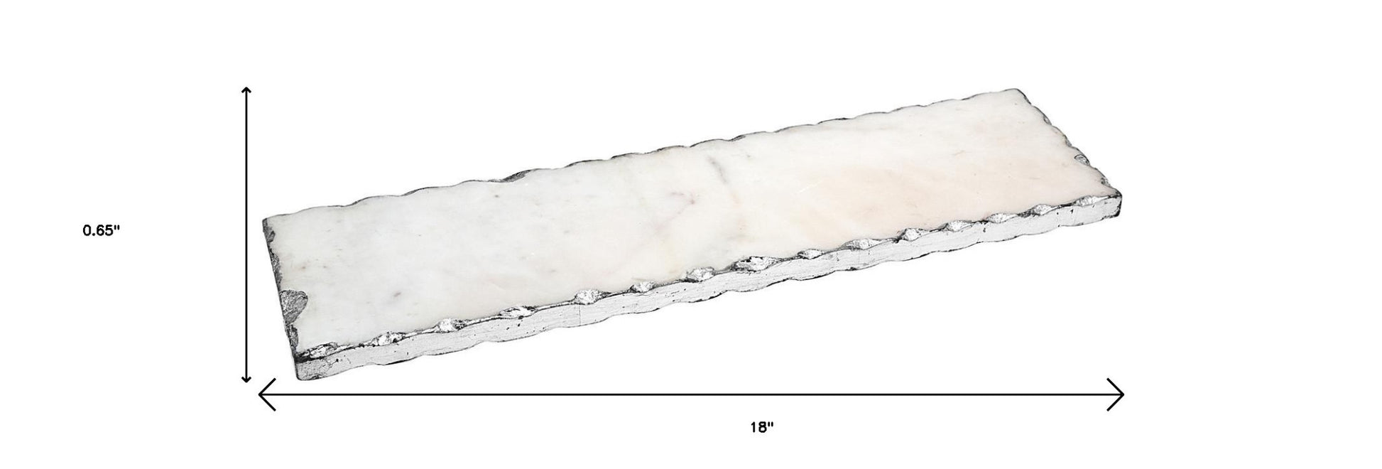 18" White Rectangular Marble Vanity Tray-4