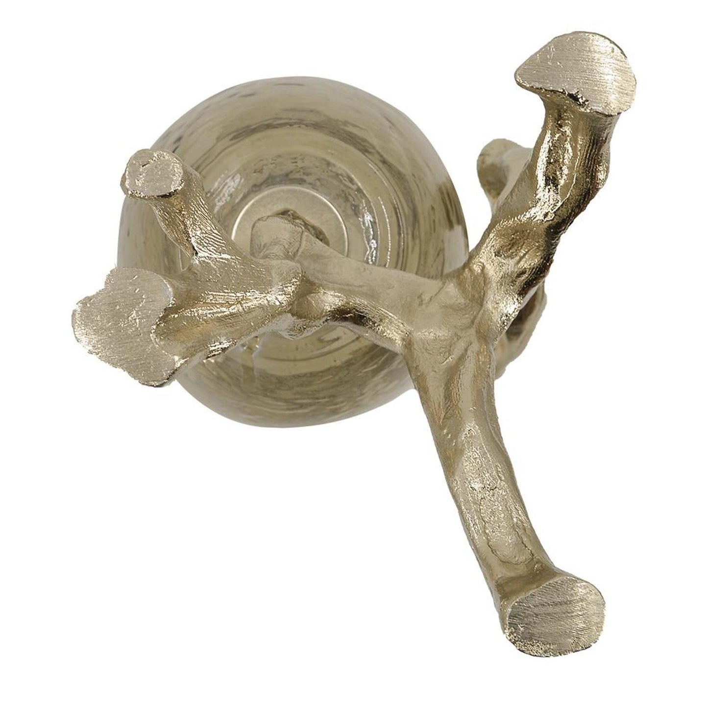 18" Champagne Glass And Metal Table Vase-6