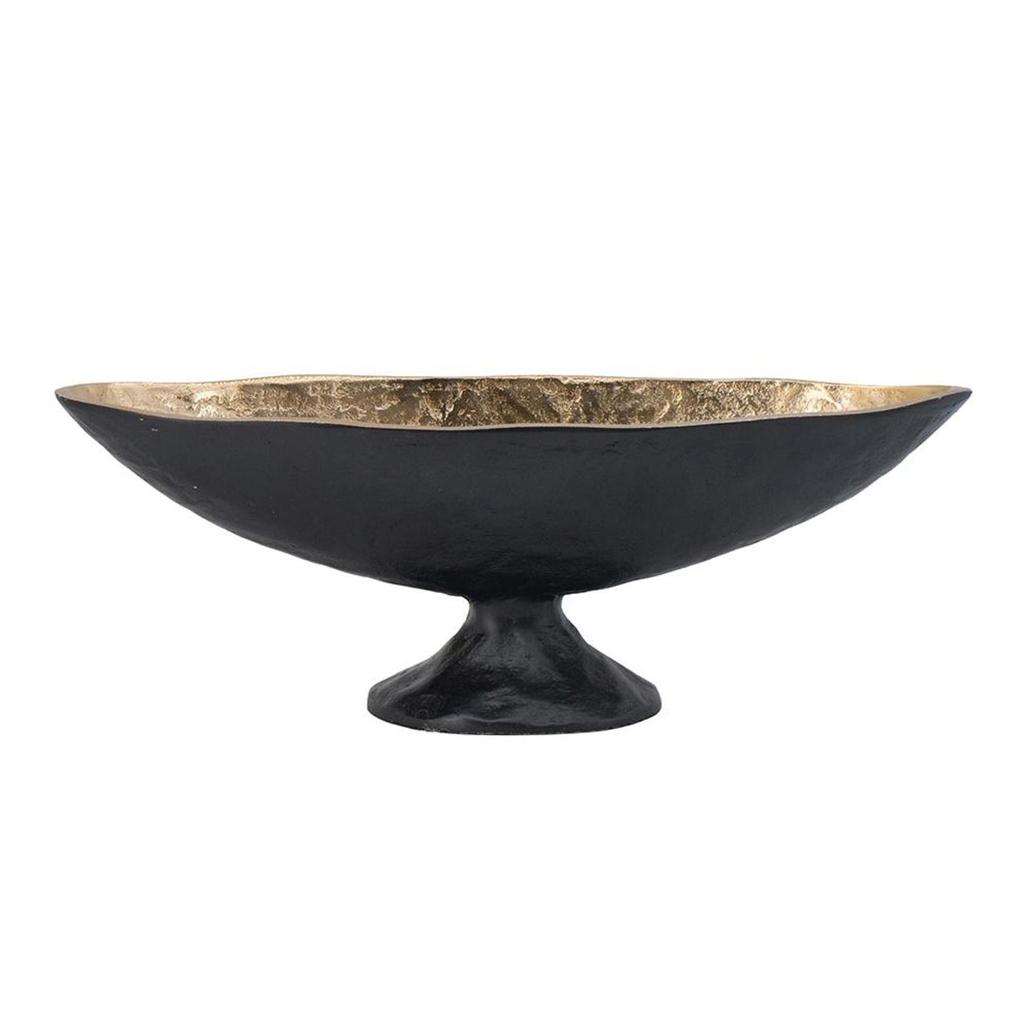 5" Black And Gold Oval Aluminum Table Vase-0