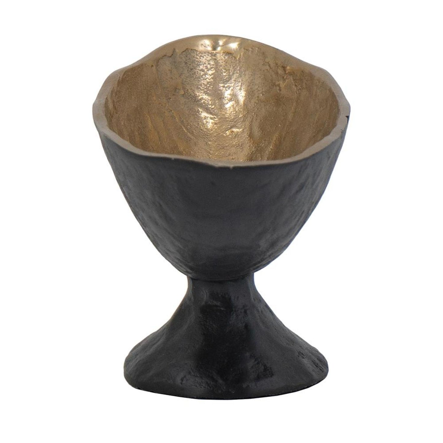 5" Black And Gold Oval Aluminum Table Vase-3
