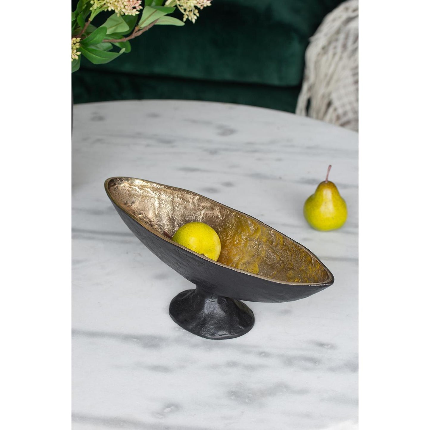 5" Black And Gold Oval Aluminum Table Vase-5