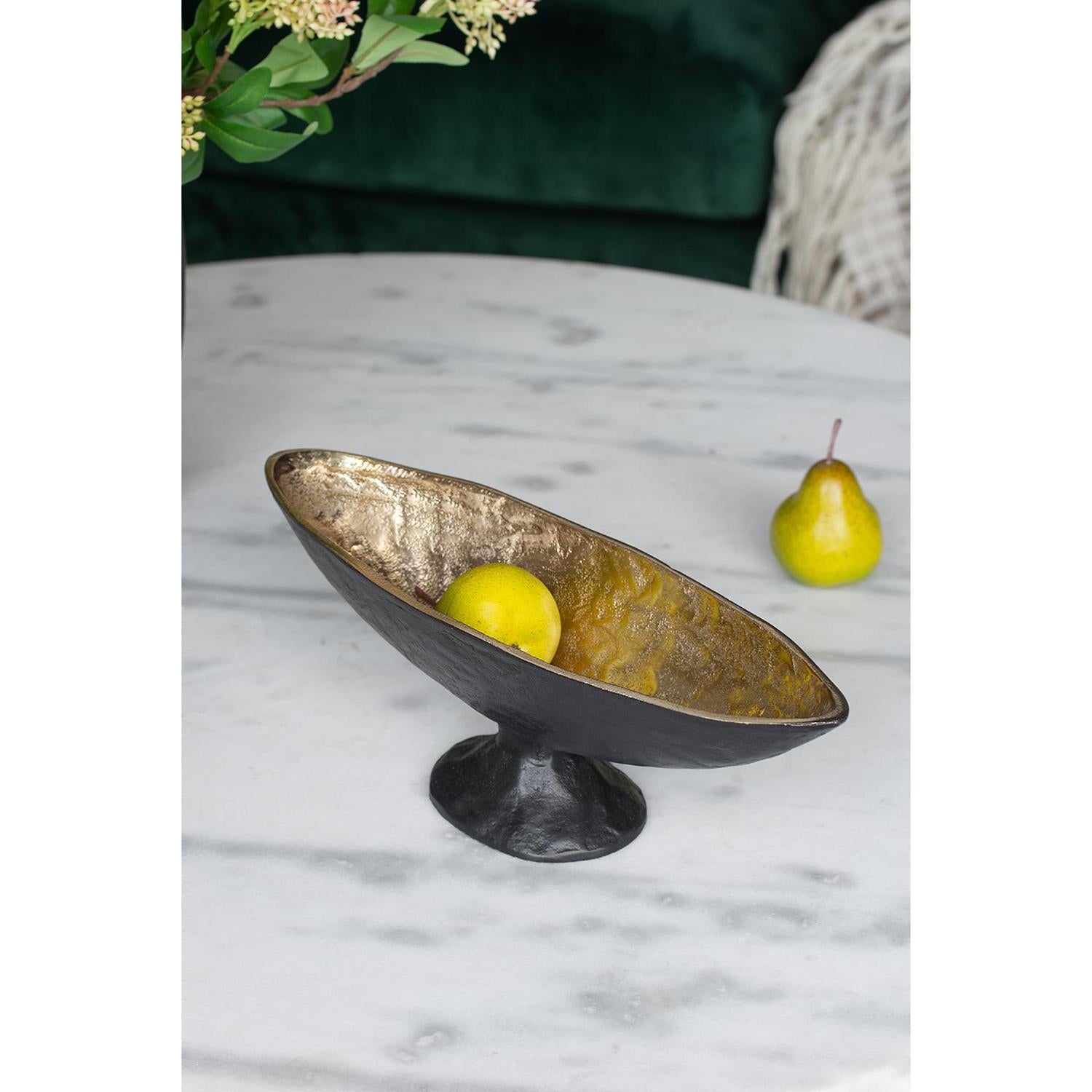 5" Black And Gold Oval Aluminum Table Vase-5