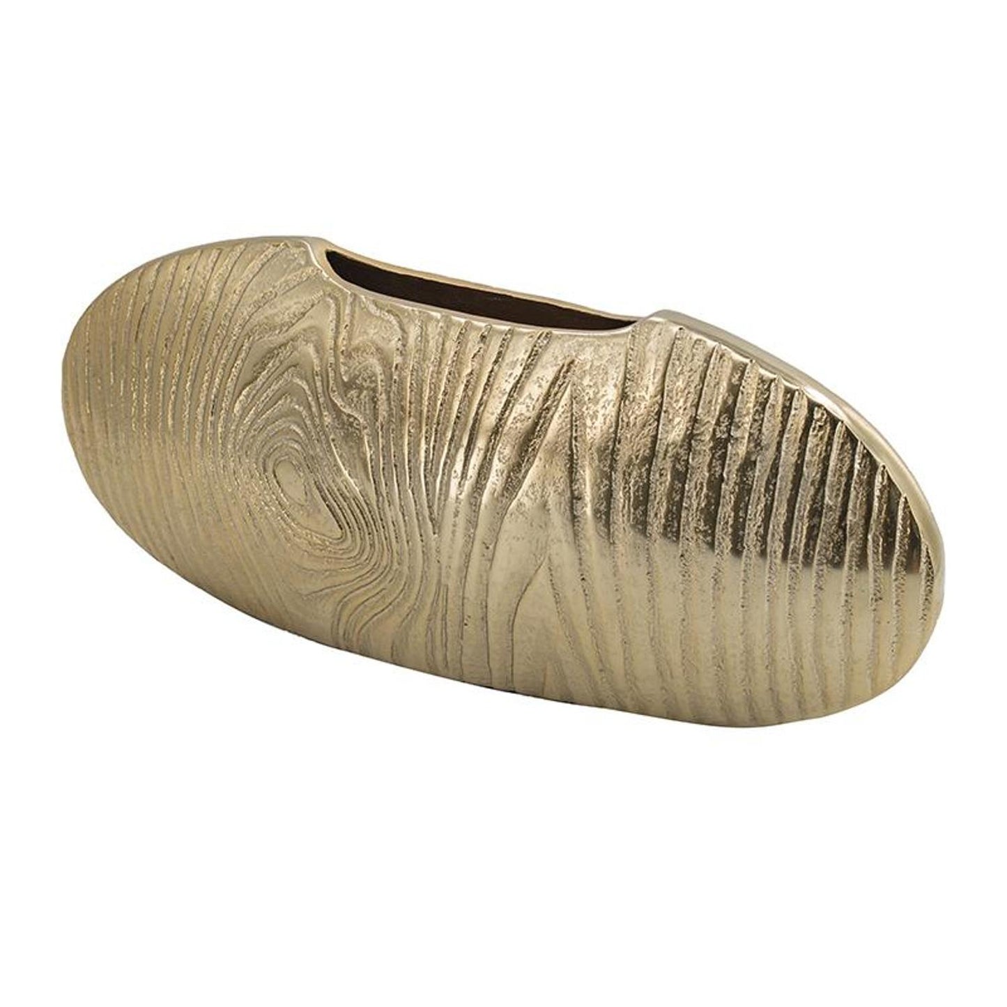 7" Gold Oval Aluminum Table Vase