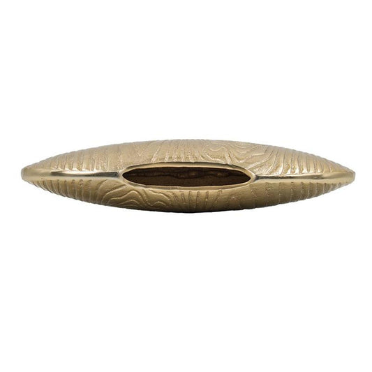 7" Gold Oval Aluminum Table Vase
