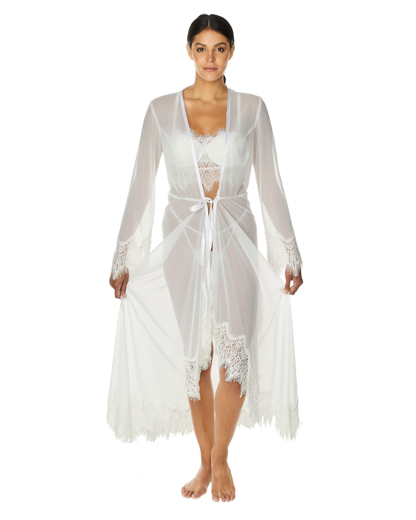 Sheer Maxi Mesh Robe, Rana-4