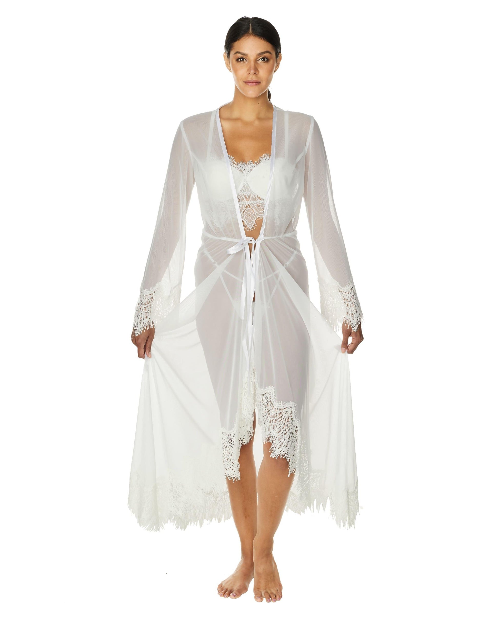 Sheer Maxi Mesh Robe, Rana-4
