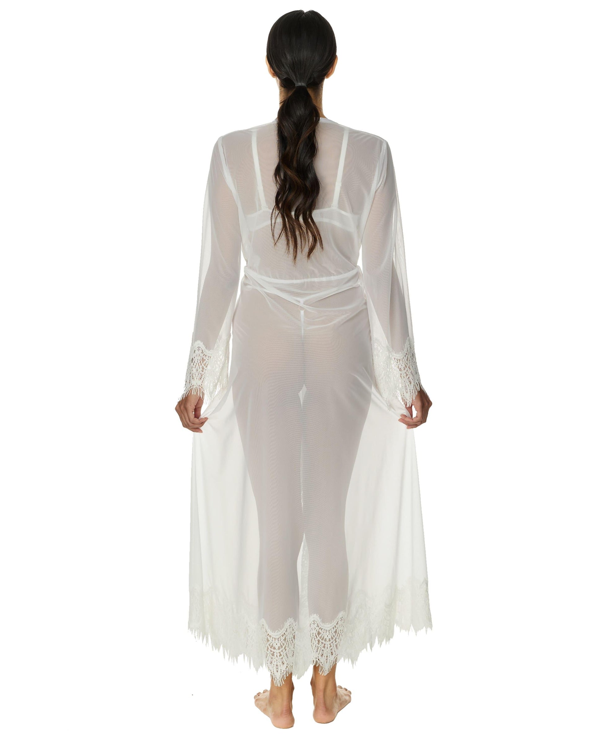 Sheer Maxi Mesh Robe, Rana-5