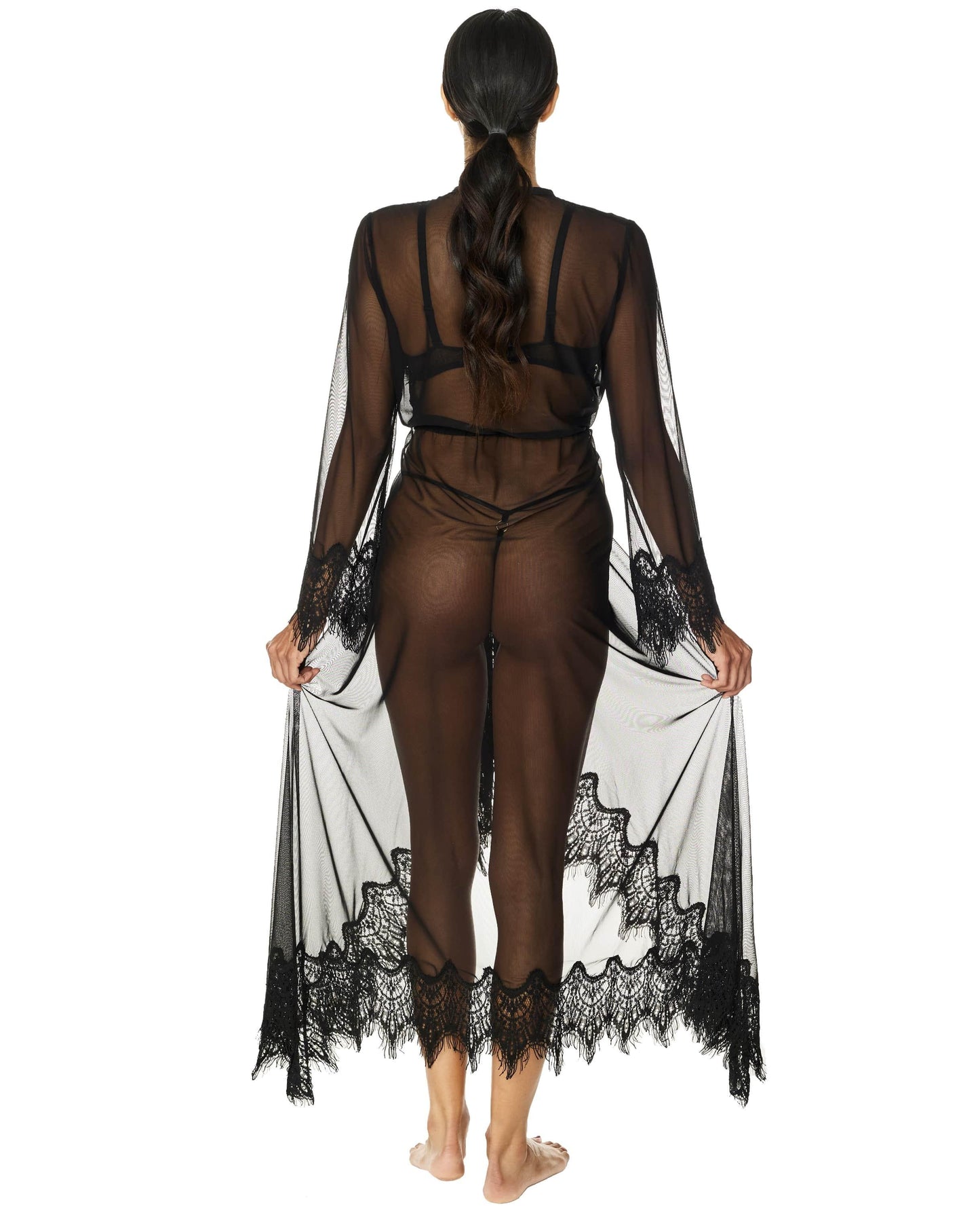 Sheer Maxi Mesh Robe, Rana-1