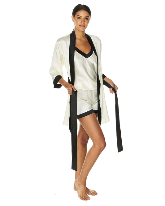 Contrast Silk Robe, Capella