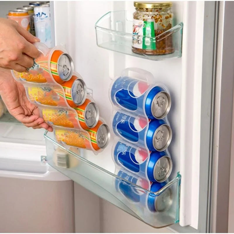 Fridge Drink Can Organizer Rack | Stackable Soda & Beer Bottle Holder for Refrigerator