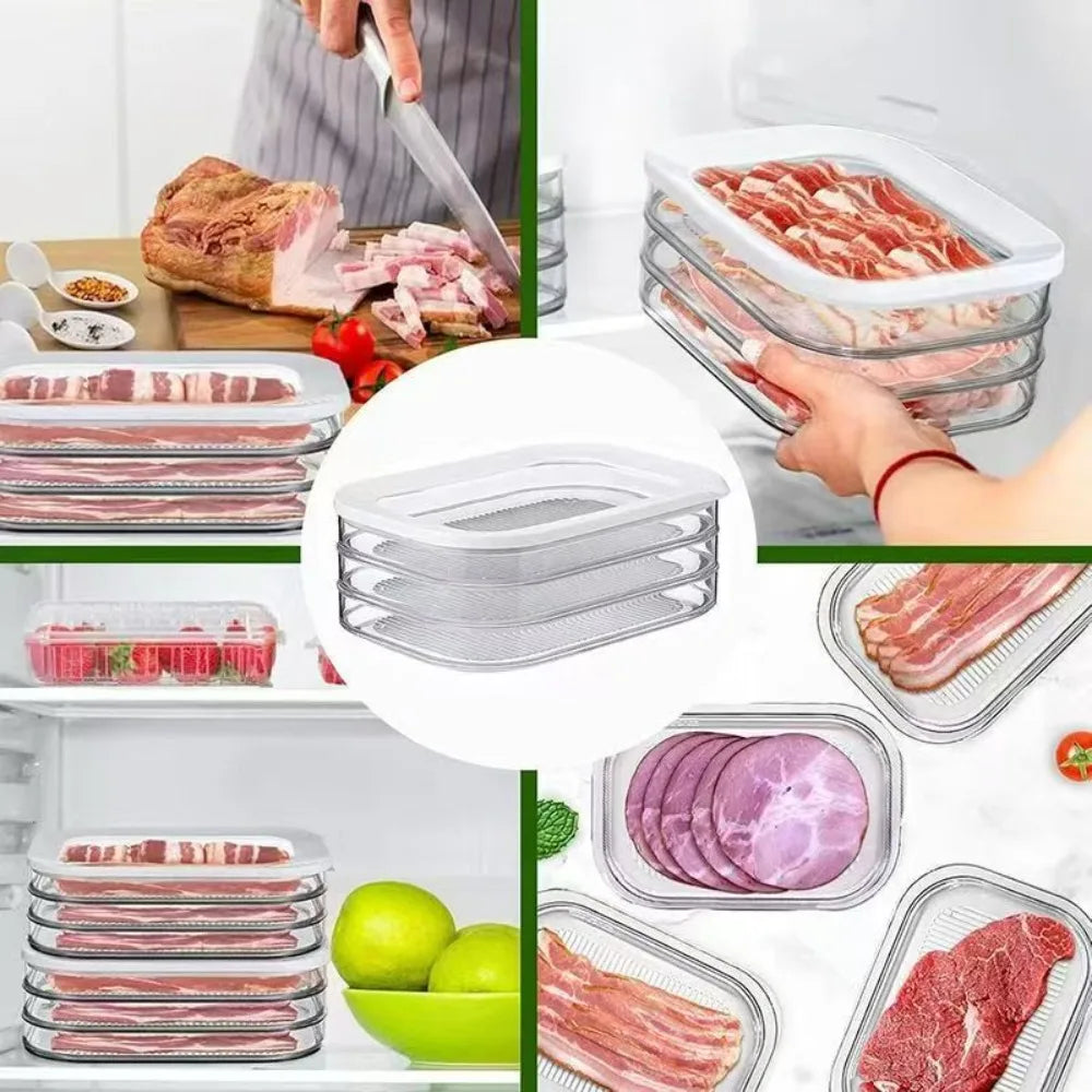 Round Food Storage Containers with Lids | Stackable, Clear Boxes for Deli Meats & Cheese