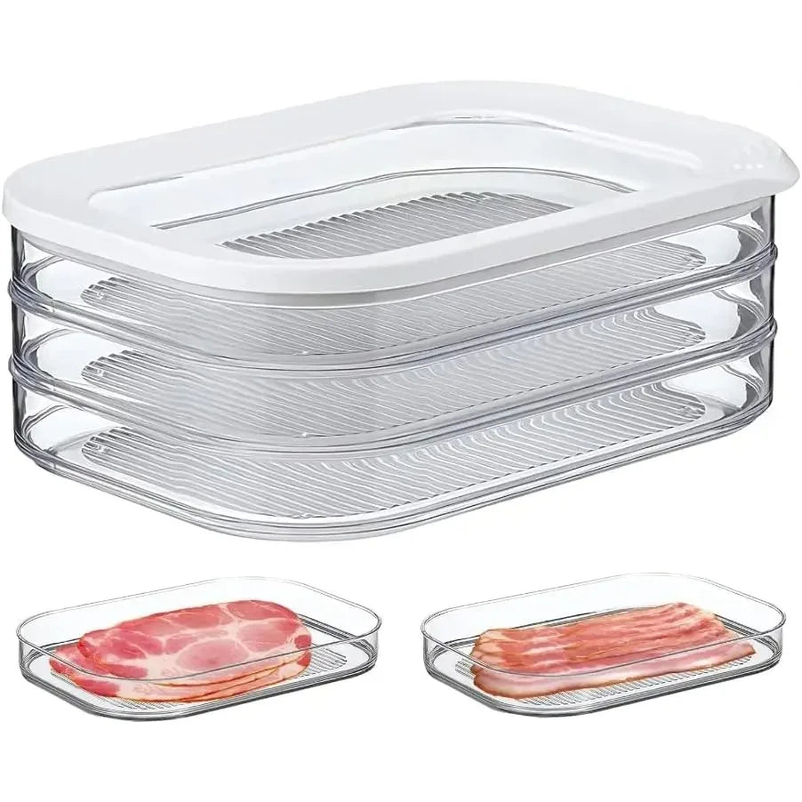 Round Food Storage Containers with Lids | Stackable, Clear Boxes for Deli Meats & Cheese