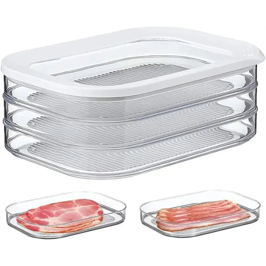 Round Food Storage Containers with Lids | Stackable, Clear Boxes for Deli Meats & Cheese