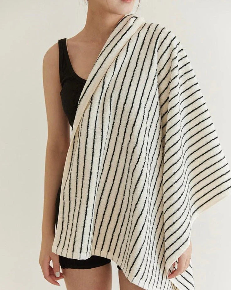 100% ORGANIC Combed Cotton Striped Bath Towel