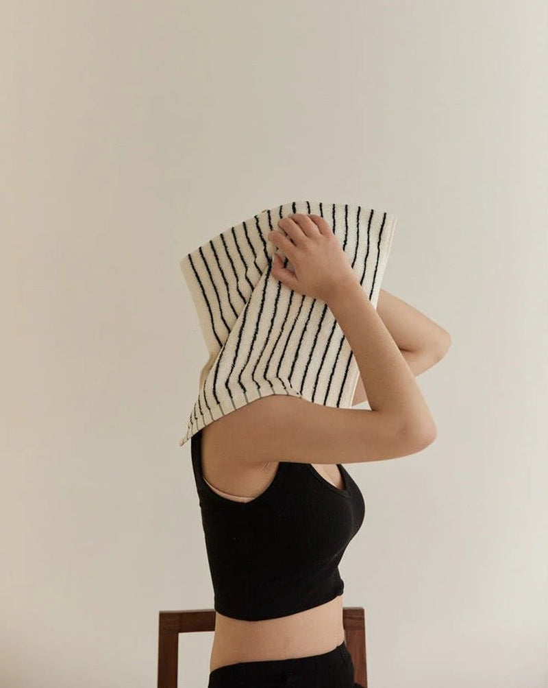 100% ORGANIC Combed Cotton Striped Bath Towel