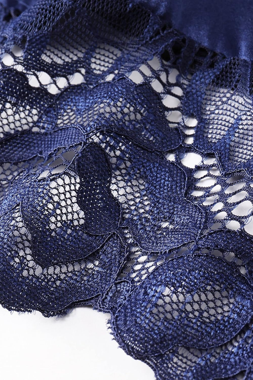 Satin Kimono Robe Silky Long bathrobe with Lace Trim